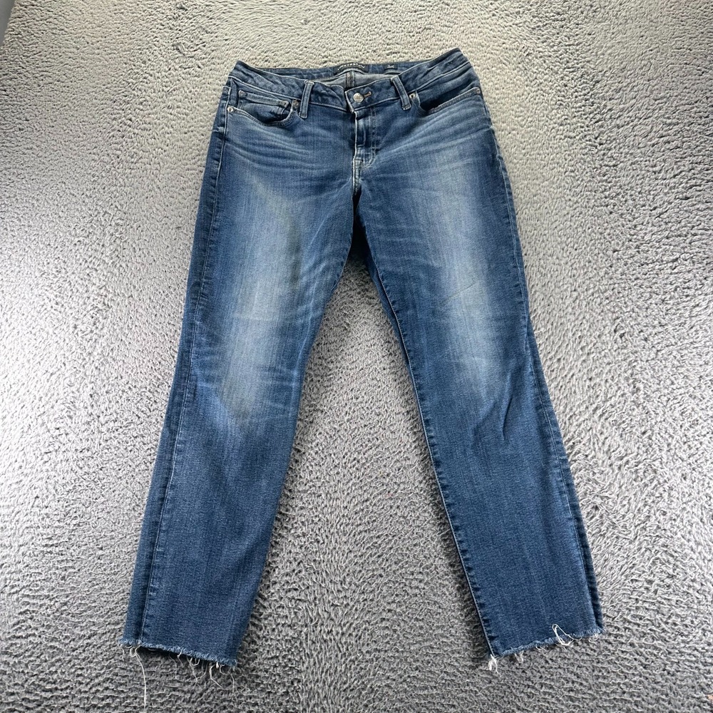 Lucky Brand Lolita Jeans Womens 10 Blue Cotton Denim Skinny Ankle Faded Raw Hem‎